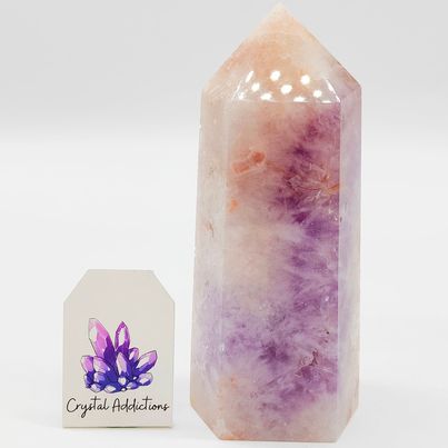 Flower Agate Point + Amethyst Inclusions  # 58