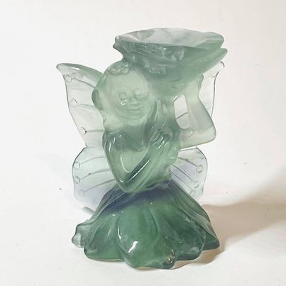 Fluorite Fairy Angel Sphere Stand # 113