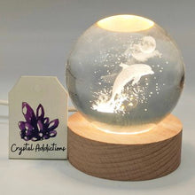 Load image into Gallery viewer, Glass Etched Spheres + USB Light Up Stand (7 variants)
