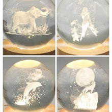 Load image into Gallery viewer, Glass Etched Spheres + USB Light Up Stand (7 variants)
