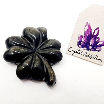 Golden Sheen Obsidian 4 Leaf Clover # 26