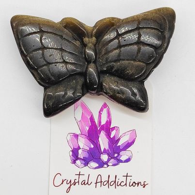 Golden Sheen Obsidian Butterfly # 109
