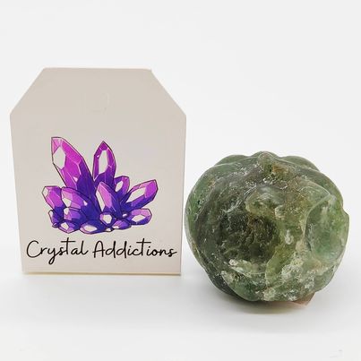 Green Strawberry Quartz Pumpkin Skull # 158