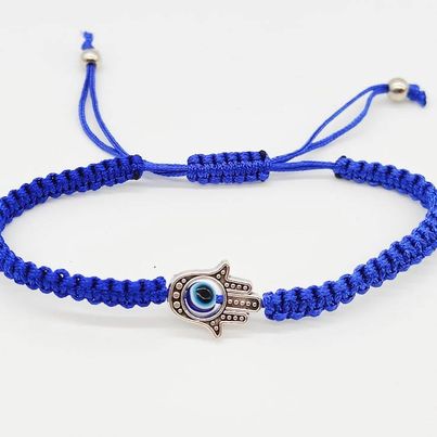 Hamsa Hand Adjustable Blue Evil Eye Bracelet