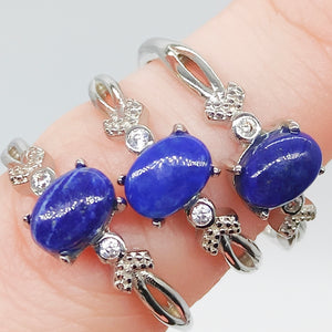 Lapis Lazuli Silver Adjustable Ring