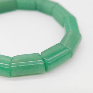 Green Aventurine Rectangle Bead Bracelet