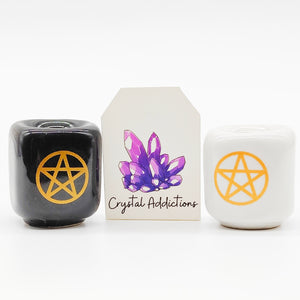 Ceramic Pentacle Wish and Spell Candle Holders