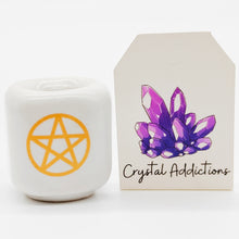 Load image into Gallery viewer, Ceramic Pentacle Wish and Spell Candle Holders
