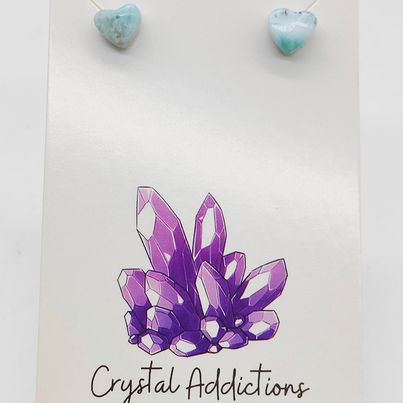 Larimar Heart Earrings # 163