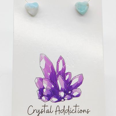 Larimar Heart Earrings # 84