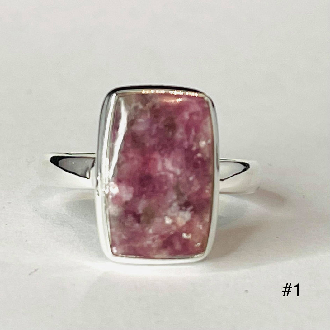 Lepidolite Rectangle Ring # 1