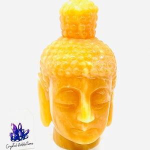 Orange Calcite Buddha Head XL # 131