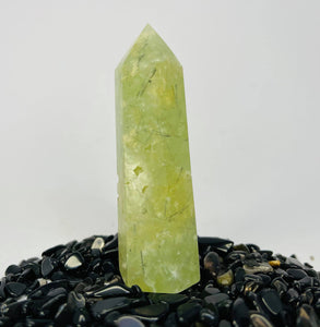 Prehnite with Black Tourmaline Point #14