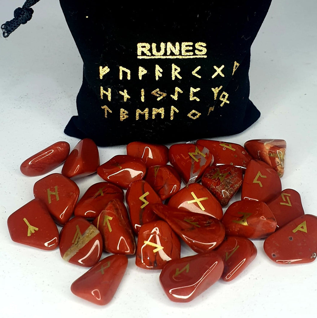 Red Jasper Runestones Set