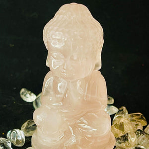 Rose Quartz A Grade Buddha  #16