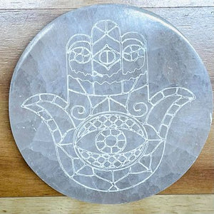 Selenite Hamsa Hand Charging Plates # 116