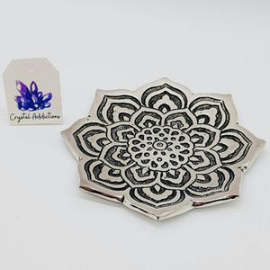 Silver Lotus Mandala Incense Stick Holder