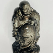 Load image into Gallery viewer, Silver Sheen Obsidian Buddha #112
