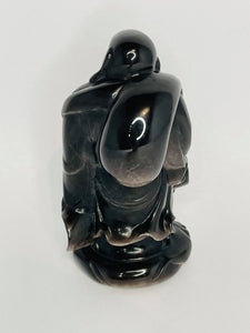 Silver Sheen Obsidian Buddha #120