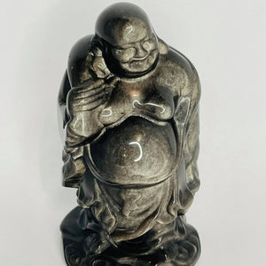 Silver Sheen Obsidian Buddha #112