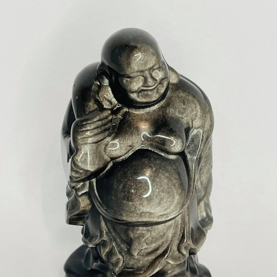 Silver Sheen Obsidian Buddha #120