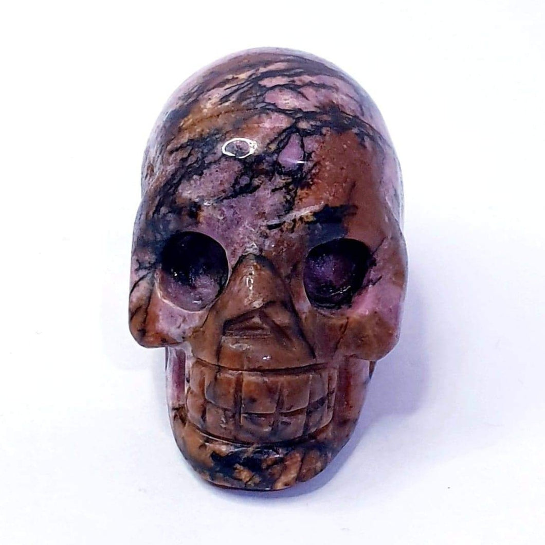 Brecciated Rhodonite Skull #58