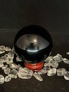 Black Obsidian Sphere #56