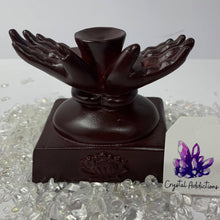 Load image into Gallery viewer, Wooden Prayer Hands Stand with Lotus Carving
