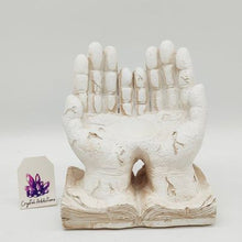 Load image into Gallery viewer, White Resin Prayer Hand Sphere Stand
