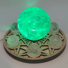 Load image into Gallery viewer, Wooden Light Up USB Sphere Stand
