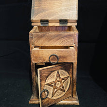 Load image into Gallery viewer, Wooden Pentacle 3 Draw Storage

