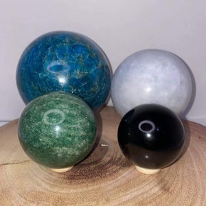 Mini Wooden Sphere Stands x4