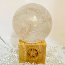 Load image into Gallery viewer, Star Wooden USB Light Stand Round
