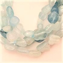 Aquamarine Polished Pebble Anklet/Bracelet