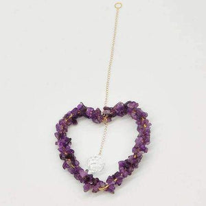 Amethyst Heart Chip Hangers