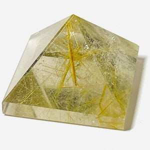 Smoky Quartz Gold Rutile Pyramid # 97