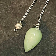 Load image into Gallery viewer, Long Silver Pendulums Green Aventurine
