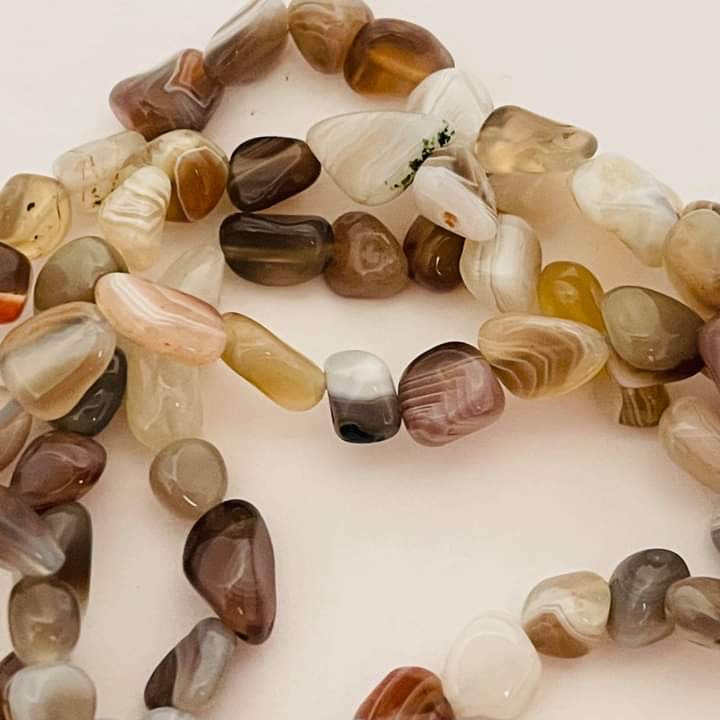 Botswana Agate Polished Pebble Anklet/Bracelet