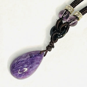 MISH HANNA - Charoite Teardrop Pendant #183