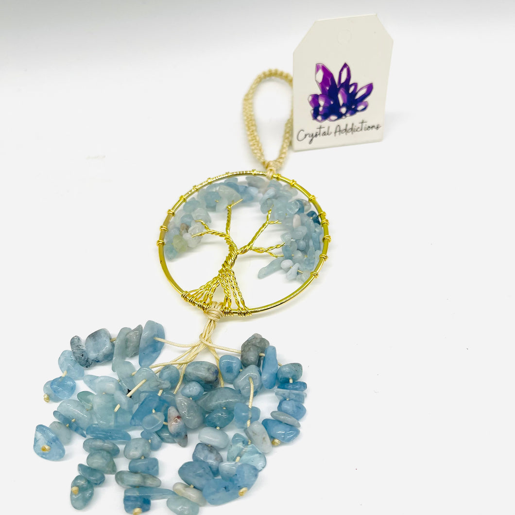 Aquamarine Tree of Life Hanger