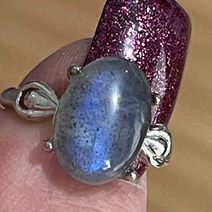 Labradorite Adjustable Silver Ring