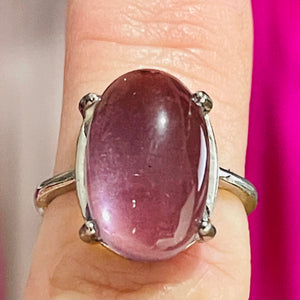 Fluorite Adjustable Silver Ring