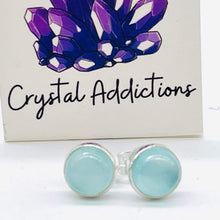 Load image into Gallery viewer, Aquamarine Sterling Silver Stud Earring
