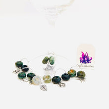 Load image into Gallery viewer, Moss Agate Wine Charms
