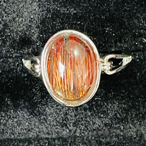 Copper Rutile Adjustable Silver Ring