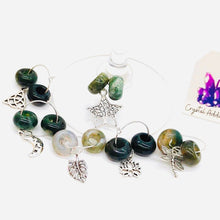 Load image into Gallery viewer, Moss Agate Wine Charms
