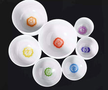 Load image into Gallery viewer, Frosted Quartz Chakra Singing Bowl Set
