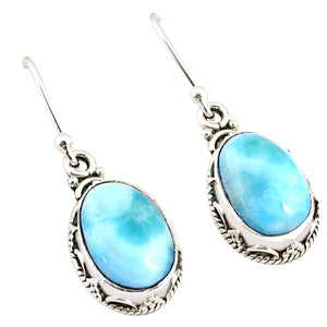 Larimar Handmade Dangle Earrings # 117