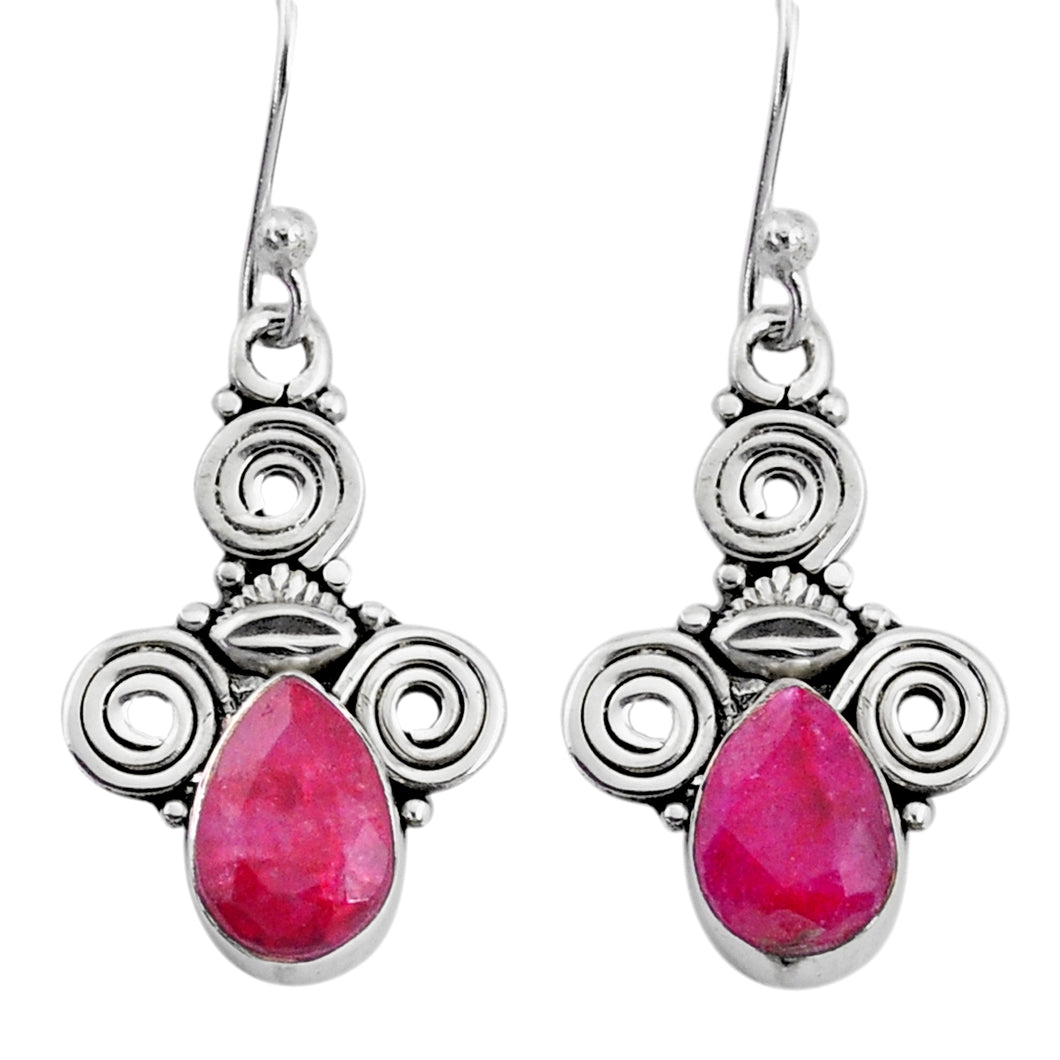 Ruby Silver Handmade Earrings # 7