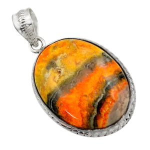 Bumblebee Jasper Sterling Silver Pendant # 27